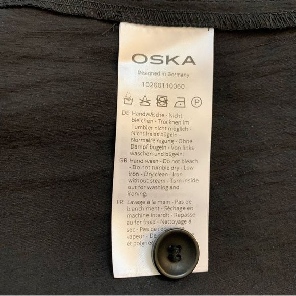 OSKA Linen Blend Long Line Drawstring Sleeveless Vest Dress Black Size L/XL - Picture 10 of 13